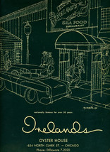 Irelands Oyster House Menu Clark Street Chicago Illinois 1950&#39;s - $119.10