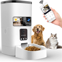 Pet Feeder,6L Automatic Pet Feeder for Cats and Dogs,1080P Camera,App Control,Vo - £87.98 GBP