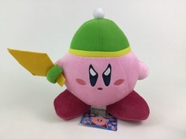 Sword Kirby Plush Kirbys Adventure 7.5&quot; Stuffed Toy Japanese Nintendo Sa... - £39.62 GBP