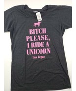 Las Vegas Strip Women Shirt B- PLEASE Ride A Unicorn sz L NWT  - $11.72 CAD