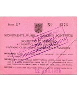 1939 Entrance Ticket Pontifical Museums of Nensi Piazza di San Giovanni ... - £9.93 GBP