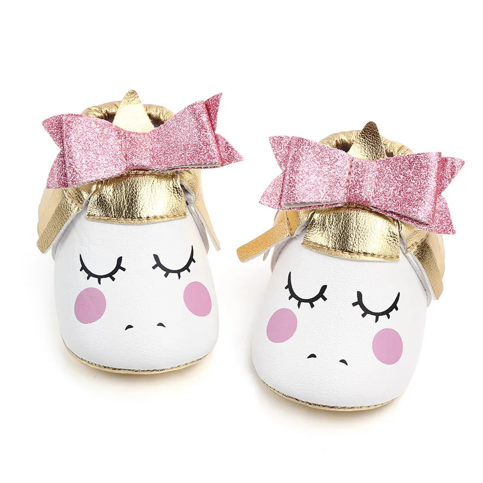 Brand new toddler baby girls flower unicorn shoes pu leather shoes soft sole crib shoes thumb200