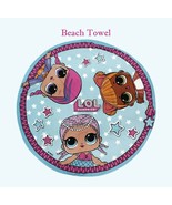 LOL Surprise OMG Dolls Kids Round Beach Blanket Towel, Sports Swim Pool ... - $22.99