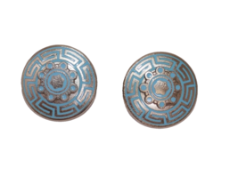 Freirich Blue Enamel Silver Tone Clip On Earrings - $19.99