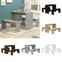 Modern Wooden 3 Piece Dining Set Kitchen Dinner Tables Benches Seat Chair Wood - £71.55 GBP+