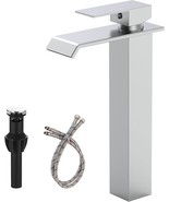 Modern Bathlavish Chrome Tall Bathroom Faucet Waterfall Vessel Faucet Si... - £55.71 GBP