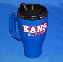 Kansas Jayhawks KU 16 Oz Roadster Plastic Travel Tumbler Tailgate Mug Coffee Cup - £4.48 GBP