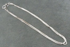 Sterling Silver Box Chain Necklace 18&quot; Italy Vintage Free Shipping To Us - £20.64 GBP