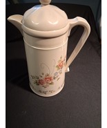 Pfalzgraff Tea Rose Design Plastic Thermal Coffee Carafe Pot Pitcher Vin... - $242.86 MXN