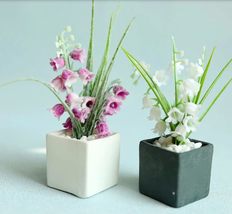 AirAds Dollhouse 1:6 Scale Dollhouse Miniatures Flower Pot Green Plant (Purple F - £7.65 GBP+