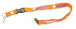 NCAA Clemson Tigers Orange 1 Sided Lanyard with with Clips 23&quot; Long 3/4&quot; Wide - £7.50 GBP