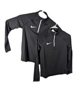 Kids Nike Youth Medium Black White 1/4 Zip Long Sleeve Shirt 2 Shirts Th... - $44.59