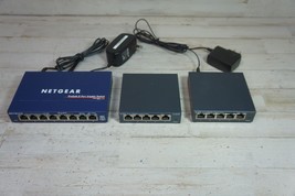 Lot 3 Gigabit Switches Netgear ProSafe 8-Port GS108v3 2x TP-Link TL-SG10... - £15.17 GBP