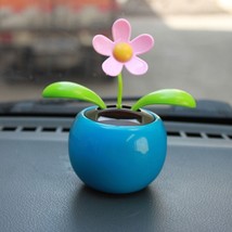 Solar Power Dancing Toy Swinging Flower Pot Car Dashboard Home Office De... - $9.70