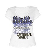 MLB  Woman&#39;s Colorado Rockies WORD White Tee with  City Words XL - £14.91 GBP