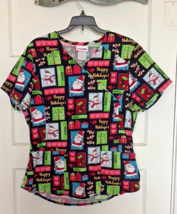 Scrub Star Women&#39;s Festive Holiday Scrub Top Size S - $19.10