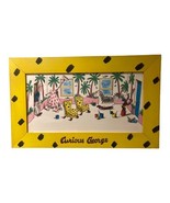 Vintage Curious George Picture Frame Wooden 1993 Yellow &amp; Black 17” x 28” - $38.30