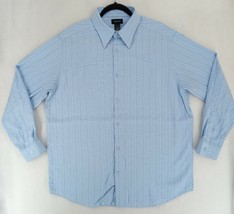 Claiborne Long Sleeve Classic Men&#39;s Blue Button-Up Shirt Western Cowboy ... - £8.36 GBP