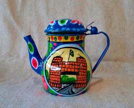 Pakistani Truck Art Style Decor. Decorative Teapot Handpainted Ethnic Style. Boh - £28.13 GBP