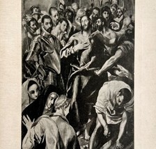 1916 El Greco The Undressing of Christ Antique Art Print Mannerism Religion - £27.51 GBP