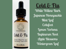 COLD &amp; FLU Herbal Tincture Blend / Liquid Extract / Organic Apothecary Herbs - £14.98 GBP