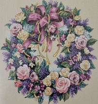 Floral Wreath Embroidery Kit Dimensions Gold Roses Lena Liu 3837 Blue Pi... - $47.95