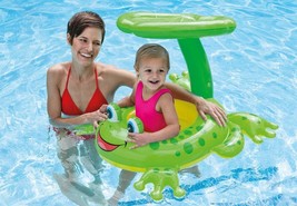 Intex Baby Float Frog w/ Canopy Ages (1-2) Max Weight 25 Lbs Froggy Pool Beach - £13.53 GBP