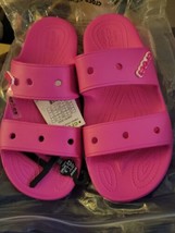 Crocs Unisex Classic Slide Electric Pink 206121-6QQ Size US MENS 12 - £26.08 GBP