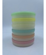 Vintage Tupperware Coasters 567 Wagon Wheel Multi-color Set of 6 - £6.91 GBP