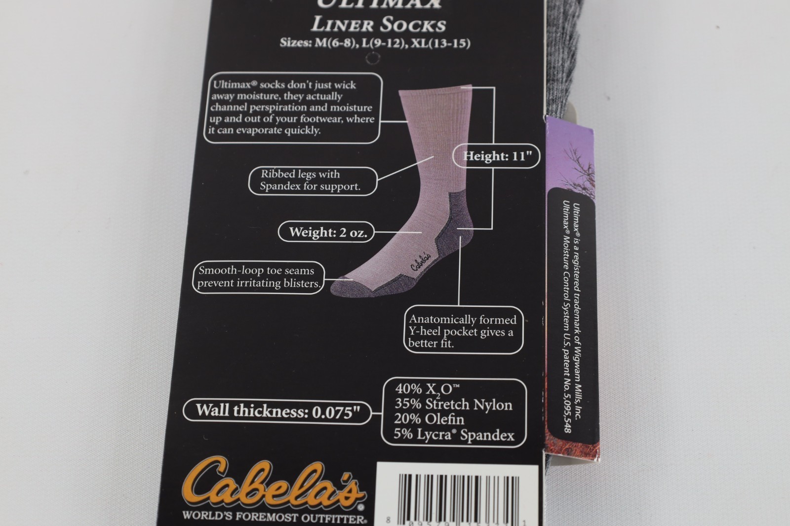 Deadstock Vintage 90s Y2K Cabelas Ultimax Liner Boot Socks Adult Large 9-12 USA Item image 8