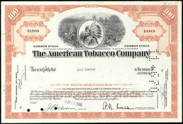 Share Stock Certificate 1950s  from The American Tobacco Company, Great!!. - $5.90