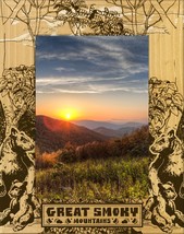 Great Smoky Mountains with Black Bears Laser Engraved Wood Picture Frame (5 x 7) - £24.69 GBP