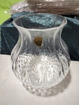 Antique Diamond Cut 6.5&quot; Vase 12 Sided Rim Lead Crystal France Cristal d&#39;Arque - £38.30 GBP
