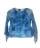 Pogo Club of NY Girls VTG Ruffle Blouse Size L 14/16 Flowers &amp; Butterfli... - $20.87 CAD