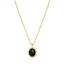 RHYSONG Jewelry Black OLuster White Opal Oval Vintage Pendant Stainless Steel Ne - £13.54 GBP