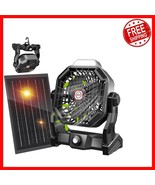 Versatile Split Solar Fan &amp; LED Lantern: 10400mAh Battery for Camping an... - $59.21 CAD