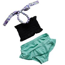 Cute Baby Girls Beach Suit Lovely Black Bikini Swimsuit 2-3 Years Old(90-100cm) image 2