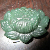 Free shipping - Hand carved  Natural dark green  jade jadeite buddha Lotus / bud - £15.95 GBP