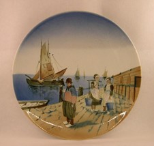 Vintage Hand-Painted Dutch Harbor Scene Wall Plaque Charger - £28.95 GBP
