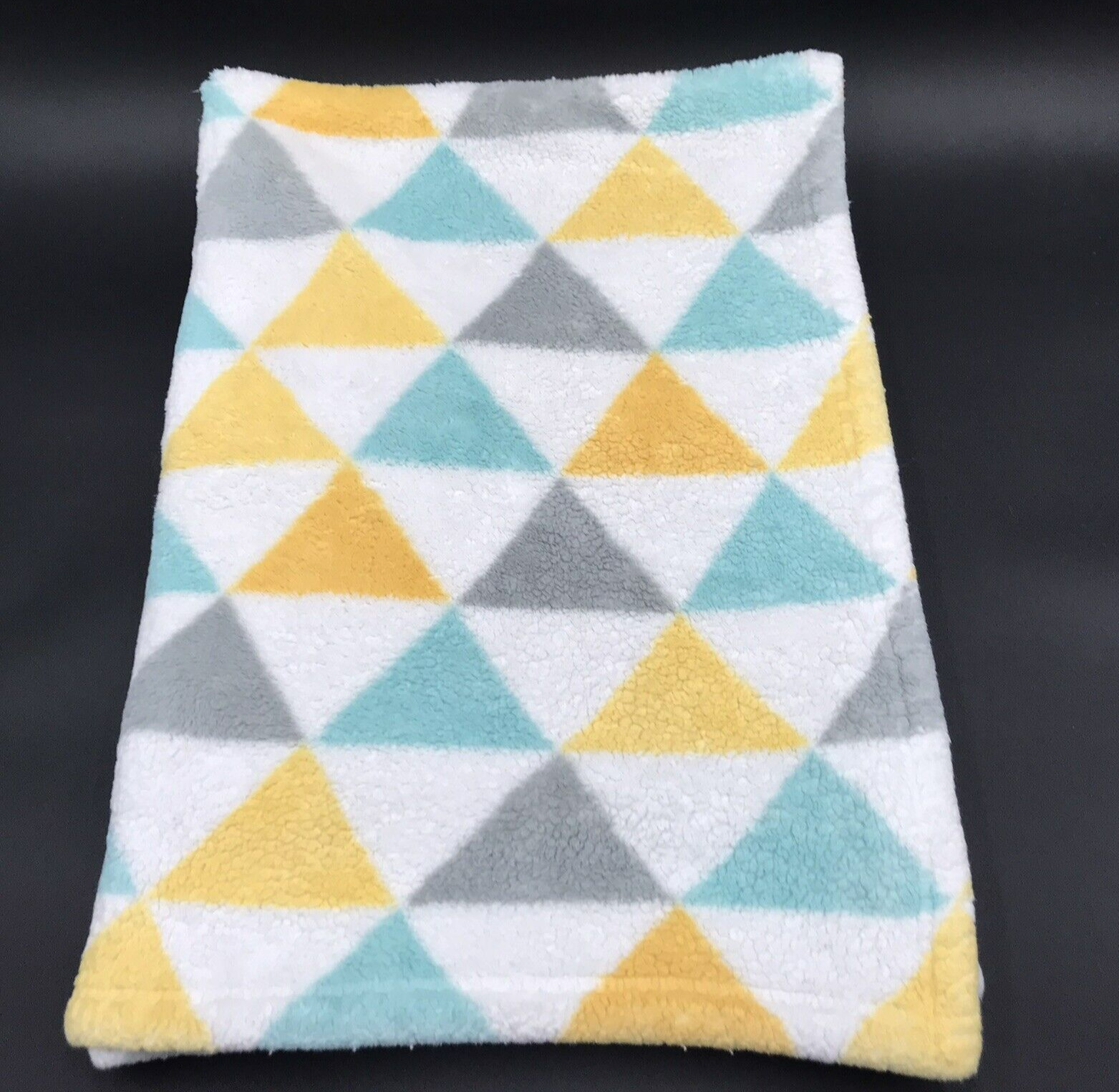 Little Miracles Baby Blanket Triangles Aqua Yellow Gray White 2017 2018 Costco - £23.46 GBP