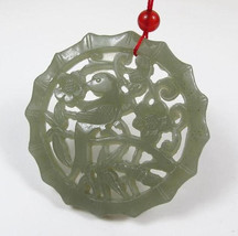 Free Shipping - Hand- carved Natural green jadeite jade Phoenix  charm jade Pend - £20.39 GBP