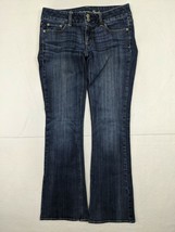 American Eagle Stretch Womens Jeans Sz 4 Regular Artist Cotton Blend Blue - £11.90 GBP