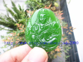 Free shipping -  natural green jadeite jade  Buddhist Kwan-Yin charm Pendant - j - £20.55 GBP