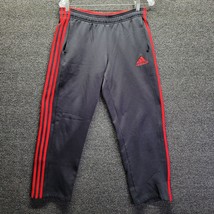 Adidas Black w/Red Stripes Athletic Pants Men&#39;s Sz M No Drawstring** - £10.65 GBP