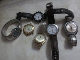 lot of 6 vintage Timex men&#39;s Quartz Watches Indiglo Day Date - £25.34 GBP