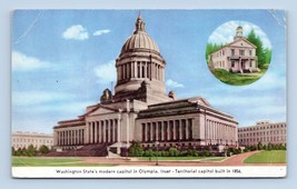 Capitol Building Old &amp; New Olympia Washington WA UNP Unused Chrome Postcard G16 - £2.29 GBP