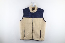 Vineyard Vines Mens 2XL XXL Distressed Spell Out Deep Pile Fleece Vest Jacket - £46.70 GBP