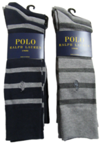 Polo Ralph Lauren Mens Trouser Dress Socks Navy / Grey Striped and Solid... - $19.99