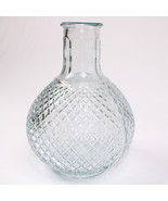 Glass Vase Hobnail Diamond Cut Glass Round Base 7 Inch Decanter Carafe N... - $181.71 MXN
