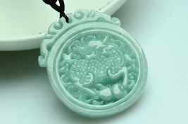Free Shipping - fashion Real Green jade carved Chinese Dragon charm jade Pendant - £20.82 GBP
